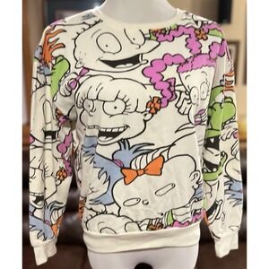 NWOT Nickelodeon Sweatshirt Unisex Size M White Rugrats Comics
